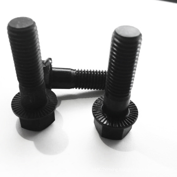 1/2*30mm hex flange head bolts B18.2.2 carbon steel black 45# mild steel with serrated stainless steel 304 316 zinc plated